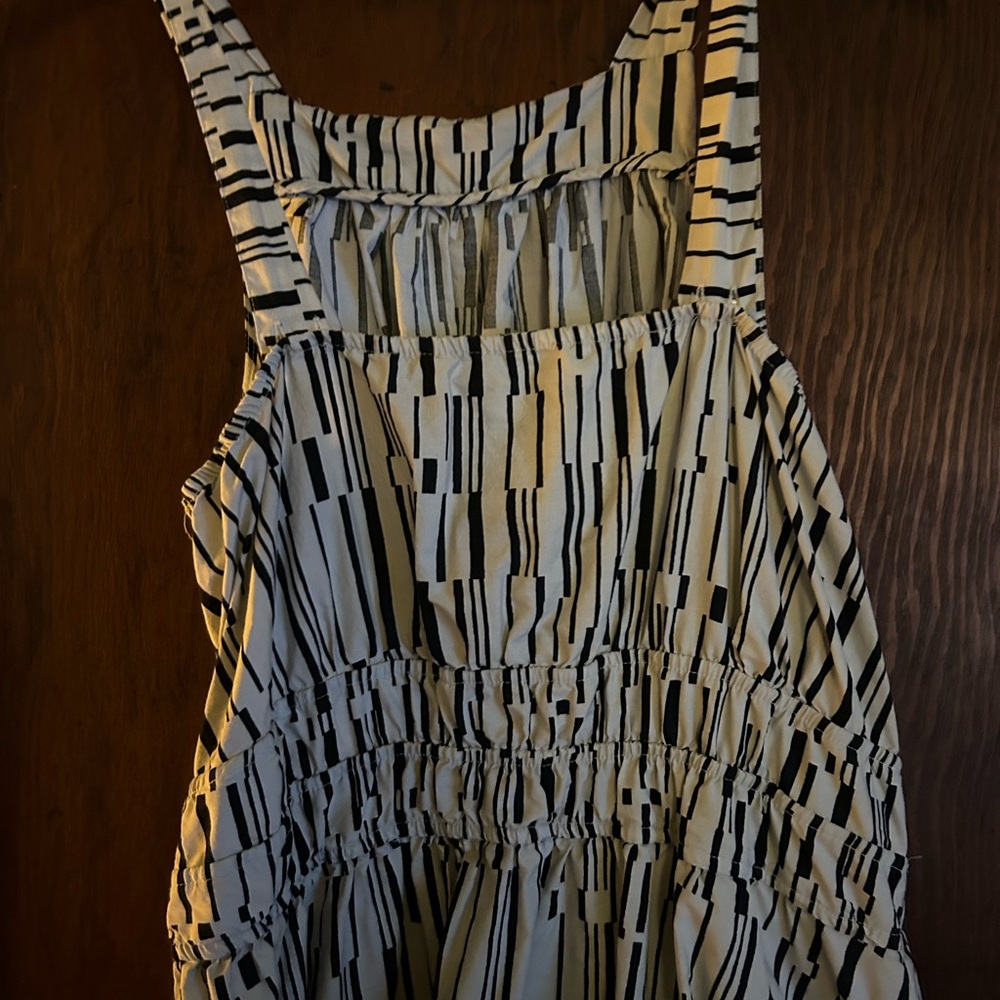 Anthropologie Navy and Cream Bubble Maxi Dress - Picture 3 of 9